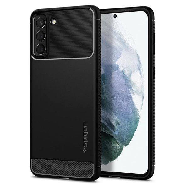 Spigen Galaxy S21 Plus ile Uyumlu Kılıf Rugged Armor Matte Black - 1