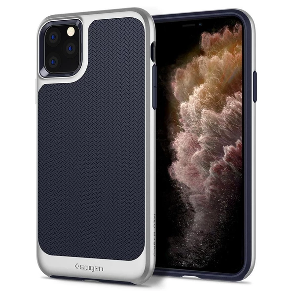 Spigen iPhone 11 Pro ile Uyumlu Kılıf Neo Hybrid Satin Silver