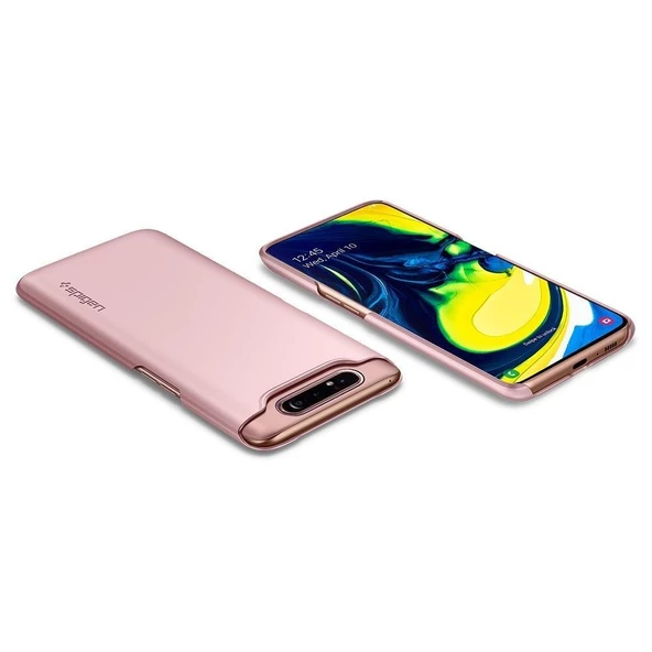 Spigen Galaxy A80 ile Uyumlu Kılıf Thin Fit Rose Gold - 3