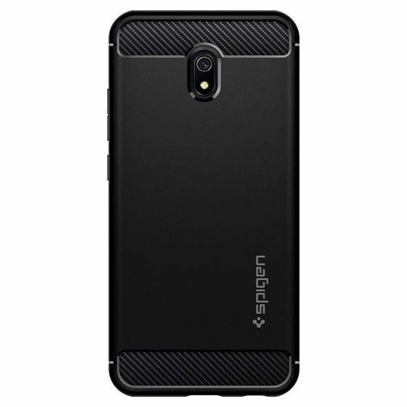 Spigen Redmi 8A ile Uyumlu Kılıf Rugged Armor Matte Black - Resim 3