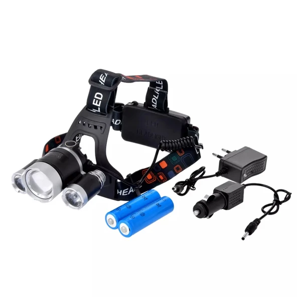 3 Başlıklı Şarjlı  Kafa Feneri   Wt-256 - 5