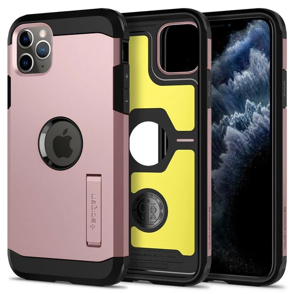 Spigen iPhone 11 Pro Max ile Uyumlu Kılıf Tough Armor XP Rose Gold