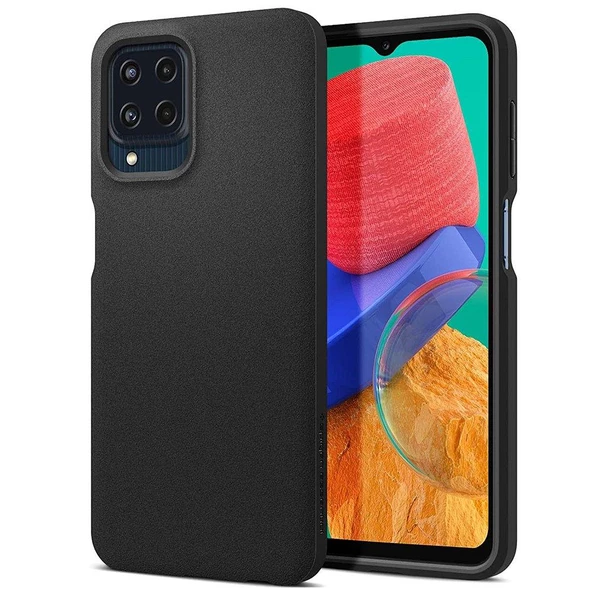 Spigen Galaxy M33 5G ile Uyumlu Kılıf Essential Sand Blast Back Matte Black - 1