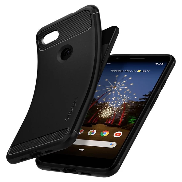 Spigen Pixel 3a XL ile Uyumlu Kılıf Rugged Armor Matte Black - 3
