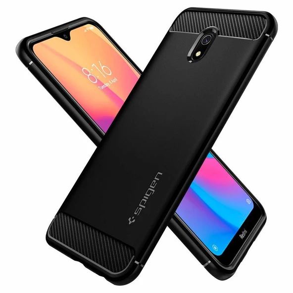 Spigen Redmi 8A ile Uyumlu Kılıf Rugged Armor Matte Black - Resim 5