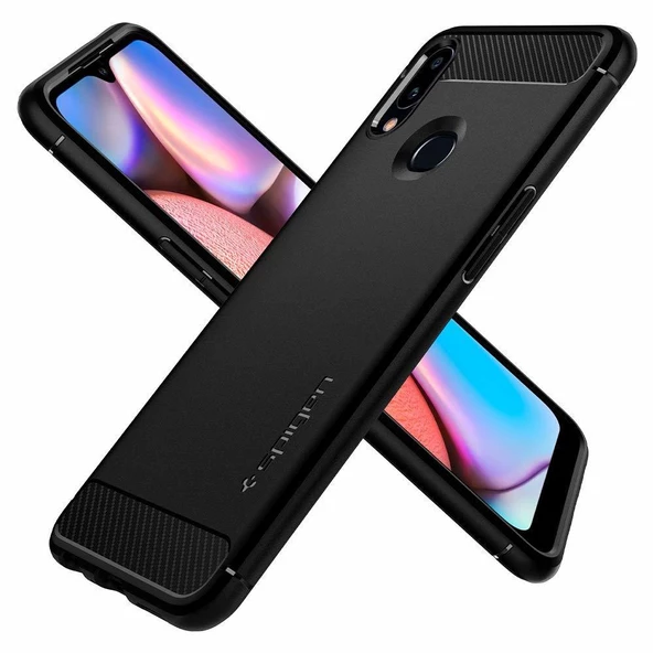 Spigen Galaxy A10s ile Uyumlu Kılıf Rugged Armor Matte Black - Resim 6