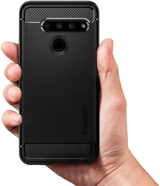 Spigen V50 ThinQ ile Uyumlu Kılıf Rugged Armor Black - 2