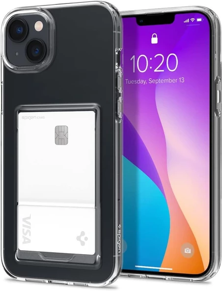 Spigen iPhone 14 Plus ile Uyumlu Kılıf Crystal Slot Wallet Crystal Clear - 1
