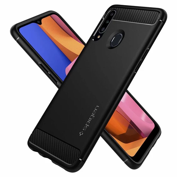 Spigen Galaxy A20s ile Uyumlu Kılıf Rugged Armor Matte Black - 5