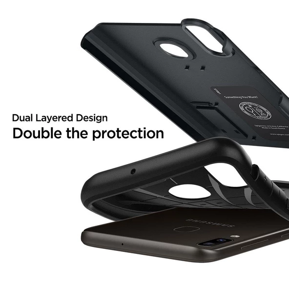 Spigen Galaxy M10s / A30 / A20 ile Uyumlu Kılıf Slim Armor Metal Slate - Resim 2