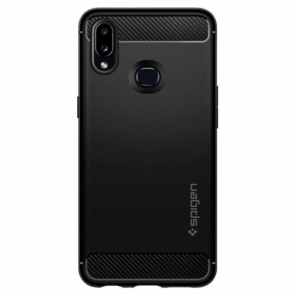 Spigen Galaxy A10s ile Uyumlu Kılıf Rugged Armor Matte Black - Resim 2