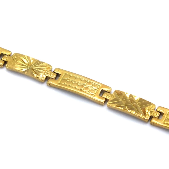 BZ Altın Kaplama Motifli Unisex Bileklik BLK-893 - 3