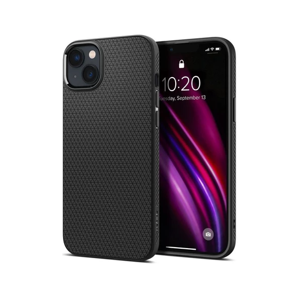 Spigen iPhone 14 Plus ile Uyumlu Kılıf Liquid Air Matte Black - 1