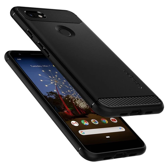 Spigen Pixel 3a XL ile Uyumlu Kılıf Rugged Armor Matte Black - 2