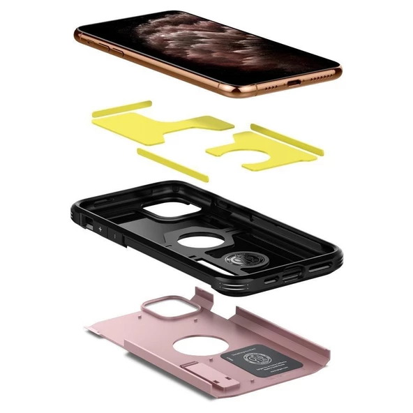 Spigen iPhone 11 Pro ile Uyumlu Kılıf Tough Armor XP Rose Gold - 2