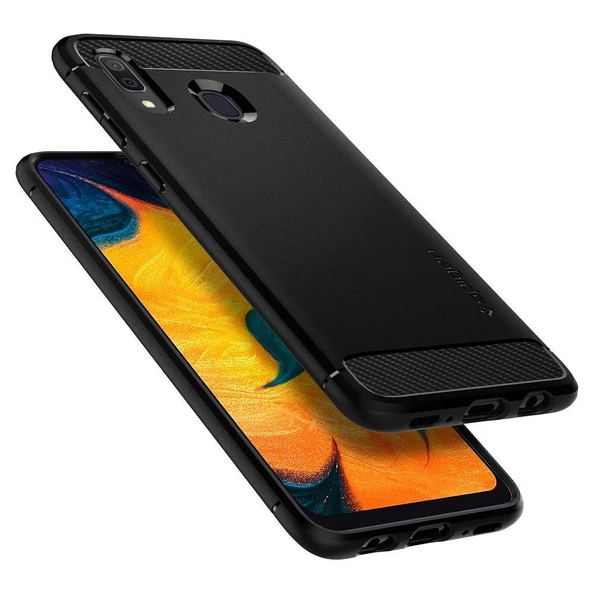 Spigen Galaxy A30 ile Uyumlu Kılıf ,Spigen Rugged Armor Matte Black - 3