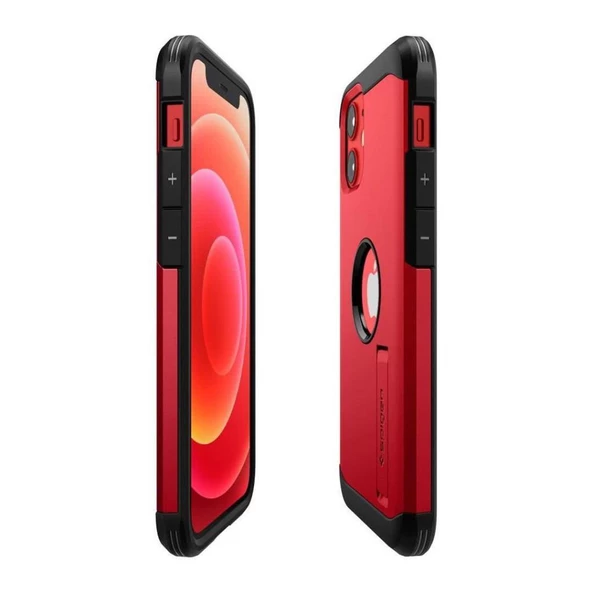 Spigen iPhone 12 Mini ile Uyumlu Kılıf Tough Armor Red - 5