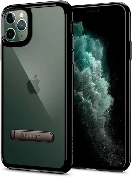 Spigen iPhone 11 Pro ile Uyumlu Kılıf Ultra Hybrid S Jet Black
