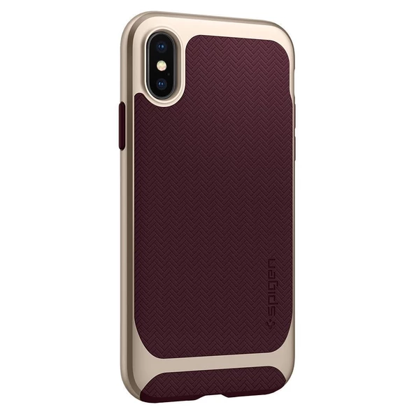 Spigen iPhone X ile Uyumlu Kılıf Neo Hybrid Burgundy - 4