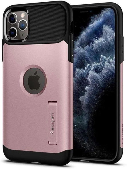 Spigen iPhone 11 Pro ile Uyumlu Kılıf Slim Armor Rose - 2