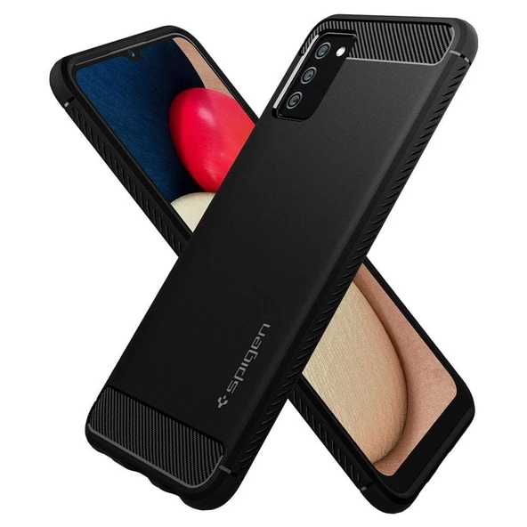 Spigen Galaxy F02s / M02s / A02s ile Uyumlu Kılıf Rugged Armor Matte Black - 2