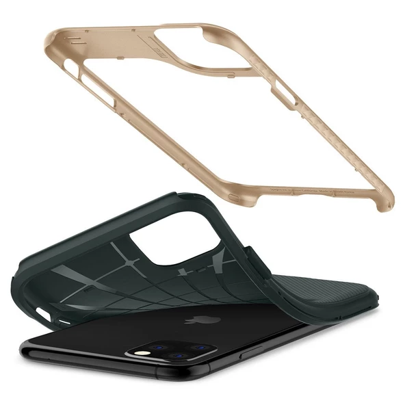 Spigen iPhone 11 Pro ile Uyumlu Kılıf Hybrid NX Forest Green - Resim 4