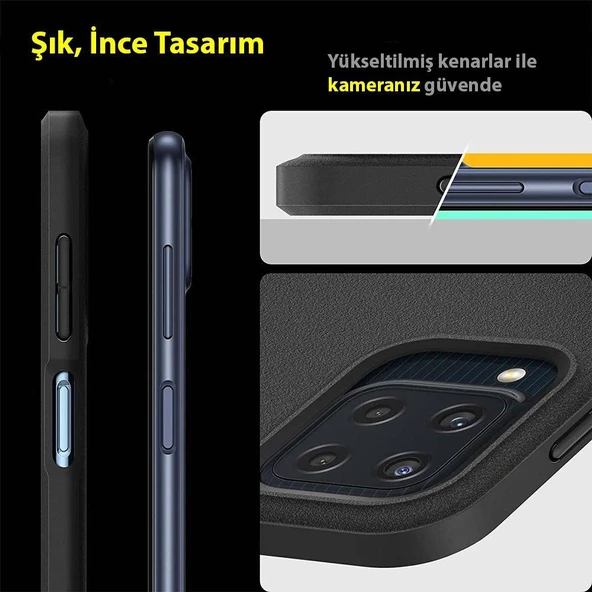 Spigen Galaxy M33 5G ile Uyumlu Kılıf Essential Sand Blast Back Matte Black - 2
