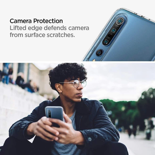 Spigen Mi 10 ile Uyumlu Kılıf Liquid Crystal 4 Tarafı Tam Koruma Crystal Clear - 4