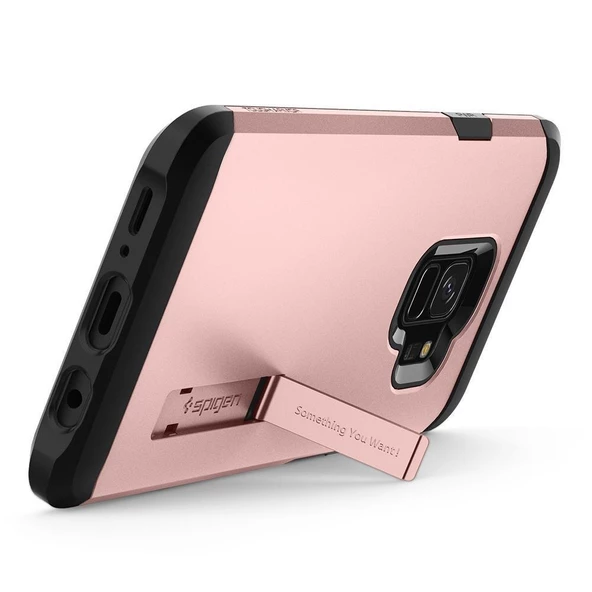 Spigen Galaxy S9 ile Uyumlu Kılıf Tough Armor Rose Gold - Resim 6