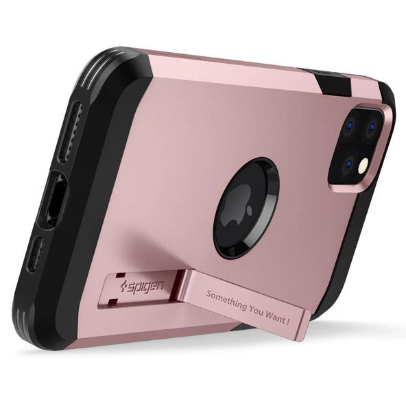 Spigen iPhone 11 Pro ile Uyumlu Kılıf Tough Armor Rose Gold - 4