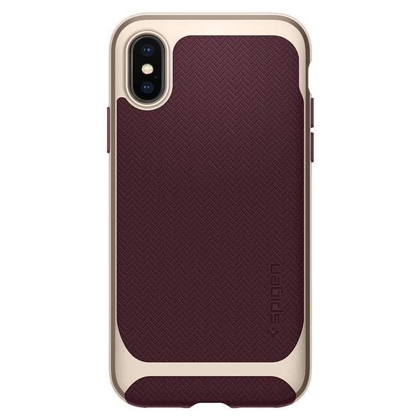 Spigen iPhone X ile Uyumlu Kılıf Neo Hybrid Burgundy - 3