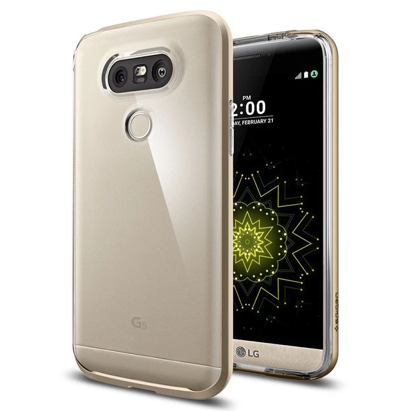 Spigen G5 ile Uyumlu Kılıf Neo Hybrid Crystal Champagne Gold - 1