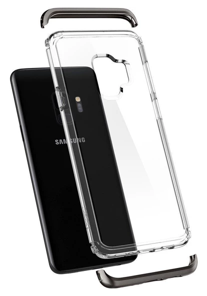 Spigen Galaxy S9 ile Uyumlu Kılıf Neo Hybrid NC Crystal Gunmetal - Resim 4