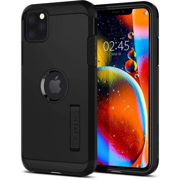 Spigen iPhone 11 Pro ile Uyumlu Kılıf Tough Armor Black
