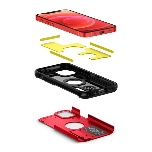 Spigen iPhone 12 Mini ile Uyumlu Kılıf Tough Armor Red - 6