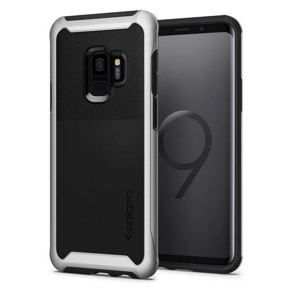 Spigen Galaxy S9 ile Uyumlu Kılıf Neo Hybrid Urban Silver Arctic