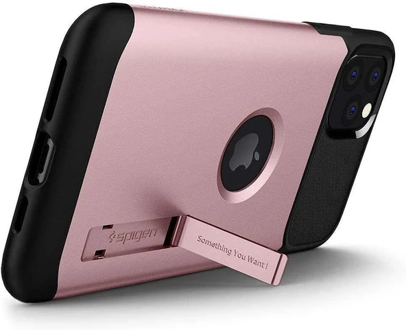 Spigen iPhone 11 Pro ile Uyumlu Kılıf Slim Armor Rose - 3