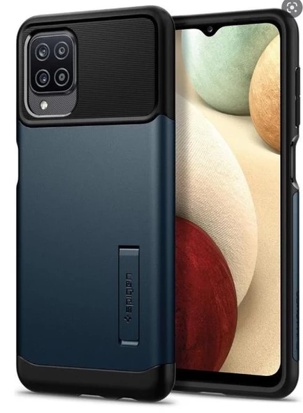Spigen Galaxy A12 ile Uyumlu Kılıf Slim Armor Metal Slate - 1