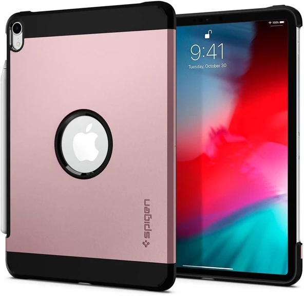 Spigen iPad Pro 12.9'' (2018) ile Uyumlu Kılıf Tough Armor Rose Gold - 2