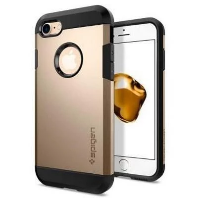 Spigen iPhone 7 ile Uyumlu Kılıf Tough Armor Champagne Gold