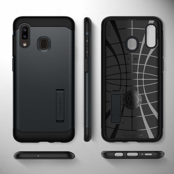 Spigen Galaxy M10s / A30 / A20 ile Uyumlu Kılıf Slim Armor Metal Slate - Resim 5