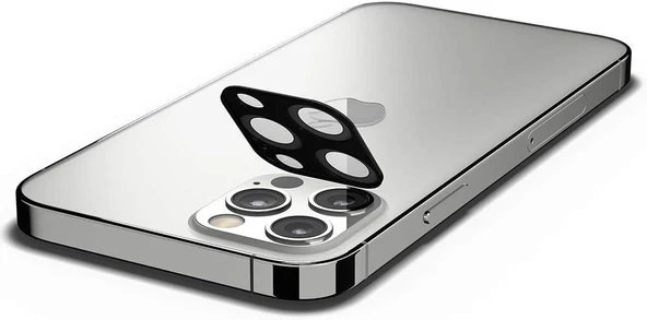 Spigen iPhone 12 Pro ile Uyumlu Kamera Lens Cam Ekran Koruyucu Glas.tR Optik (2 Adet) Silver - 3