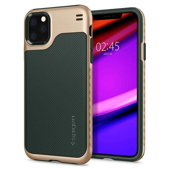 Spigen iPhone 11 Pro ile Uyumlu Kılıf Hybrid NX Forest Green ürün görseli
