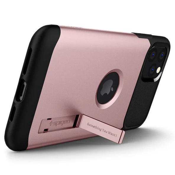 Spigen iPhone 11 Pro Max ile Uyumlu Kılıf Slim Armor Rose Gold - 3