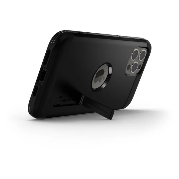 Spigen iPhone 12 Pro Max ile Uyumlu Kılıf Tough Armor Black - 5