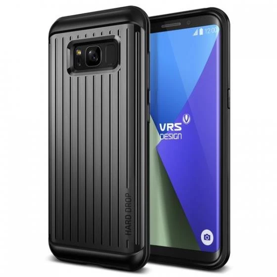 VRS Galaxy S8 Plus ile Uyumlu Waved Hard Drop Series Kılıf Dark Silver