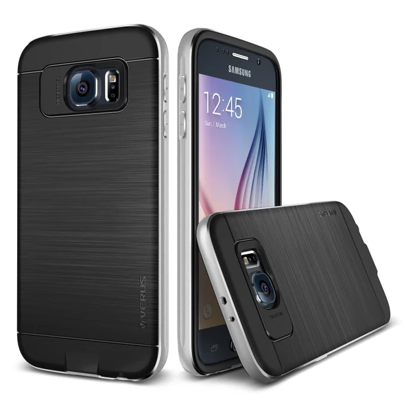 Verus Galaxy S6 ile Uyumlu Case Iron Shield Kılıf Silver