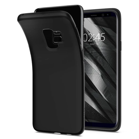Spigen Galaxy S9 ile Uyumlu Kılıf Liquid Crystal 4 Tarafı Koruma Matte Black - 6