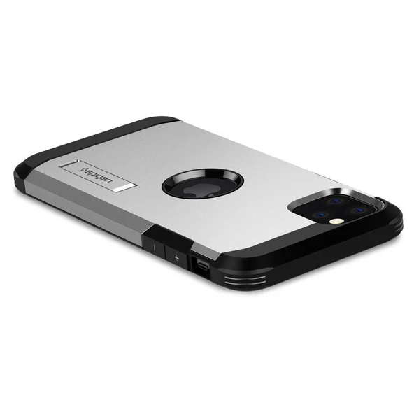 Spigen iPhone 11 Pro ile Uyumlu Kılıf Tough Armor Satin Silver - 5