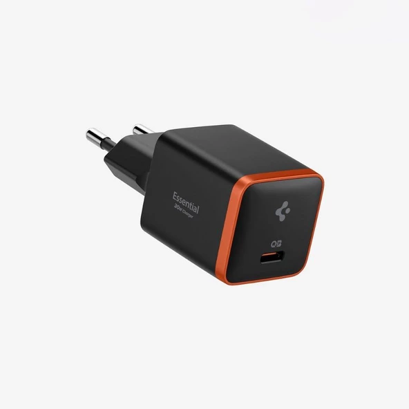 Spigen 30W USB-C Mini Adaptör - Samsung PPS Destekli Hızlı Şarj Aleti iPhone & Android & iPad & MacBook Type-C EE301 Black - Resim 2